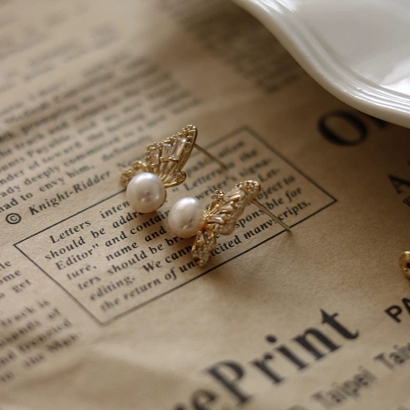 Butterfly Pearl Earrings