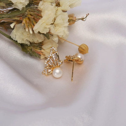 Butterfly Pearl Earrings