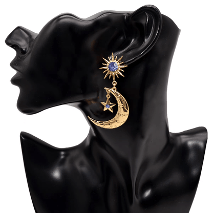 Sun Star Moon Phase Earrings