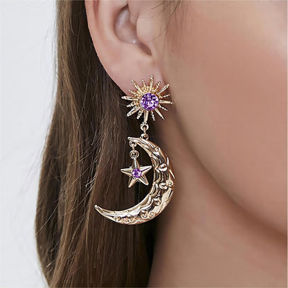 Sun Star Moon Phase Earrings