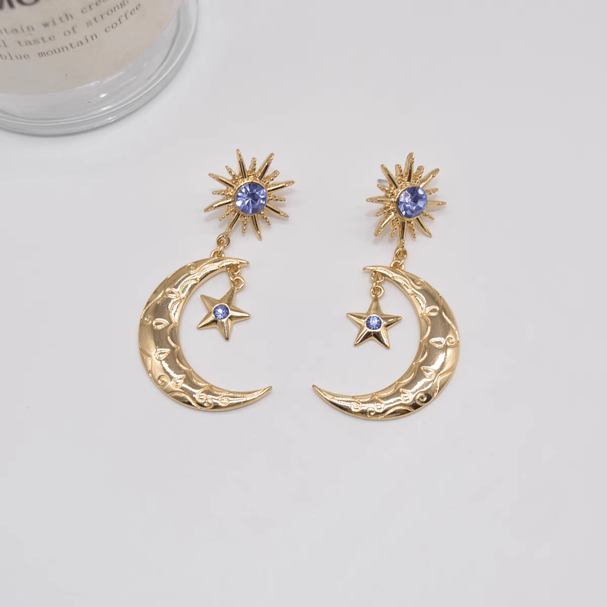 Sun Star Moon Phase Earrings