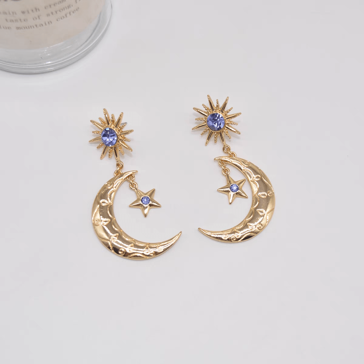 Sun Star Moon Phase Earrings