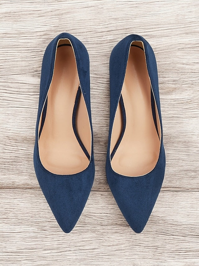 Classic Women's Pointed High Heels Heel Toe | Block Suede