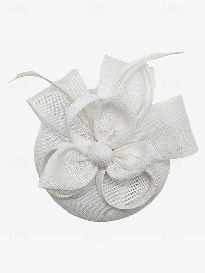 and Feather with Hat Fascinator Bow Accents Women's Green