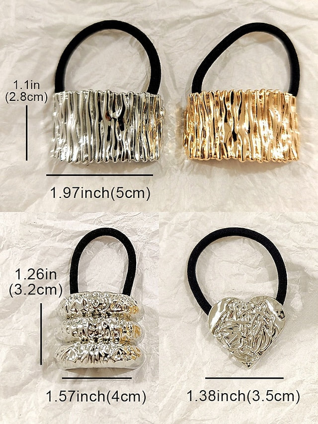 Elastic Women's with Gold Hair Scrunchies - Band Tone