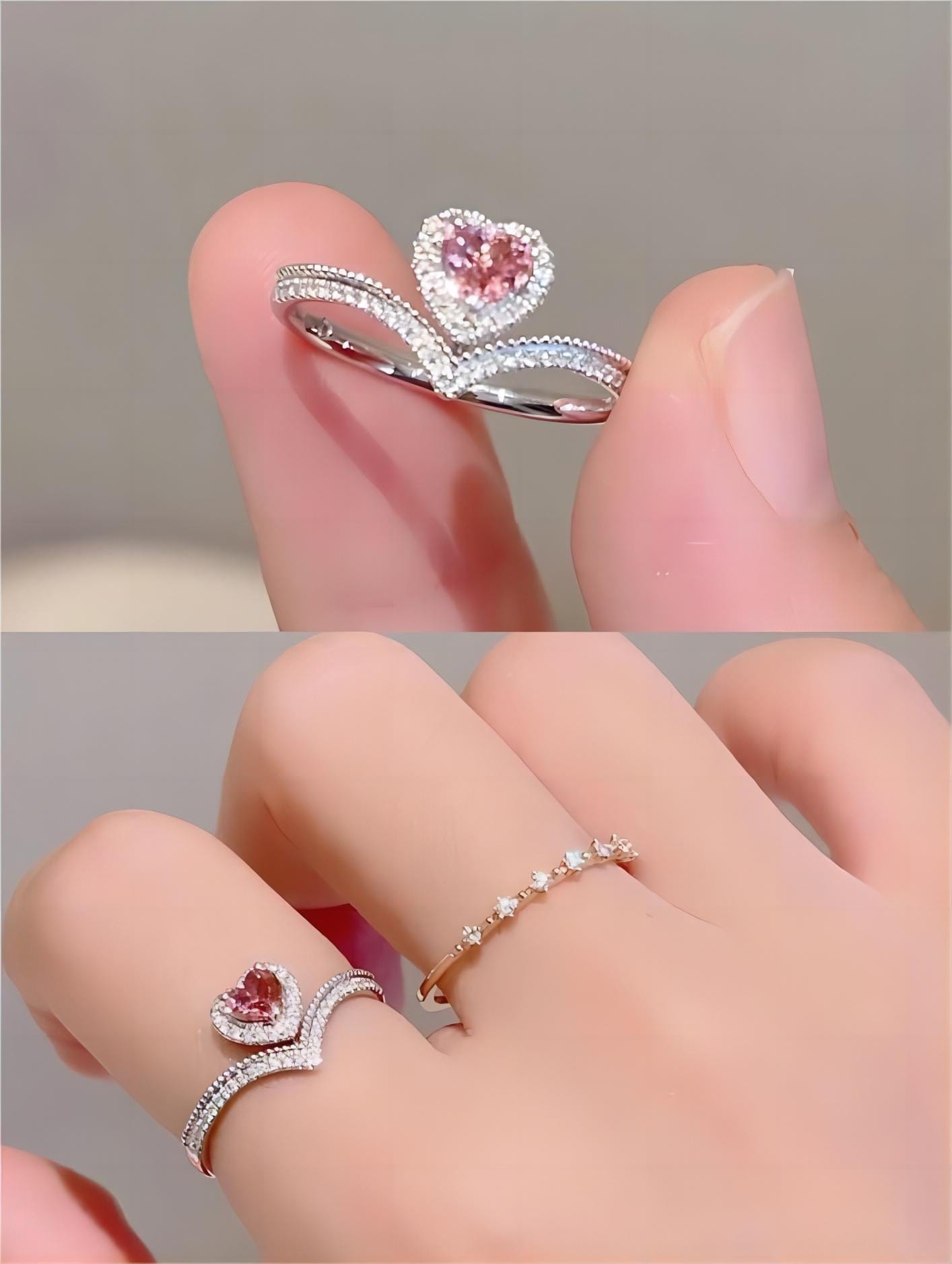 Cubic Zirconia Heart Ring