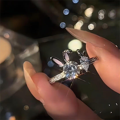 Crystal Carrot Rabbit Ring