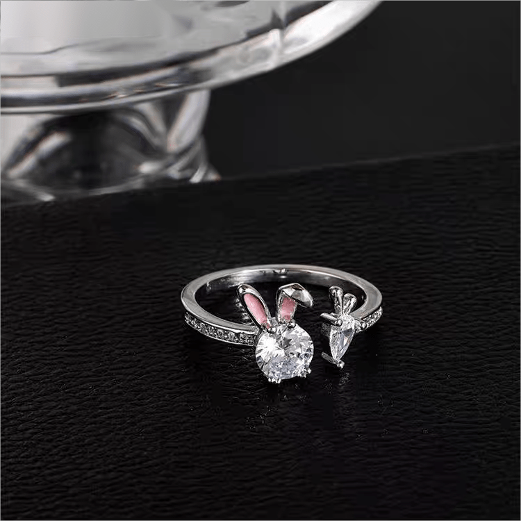 Crystal Carrot Rabbit Ring