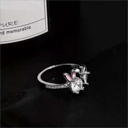 Crystal Carrot Rabbit Ring