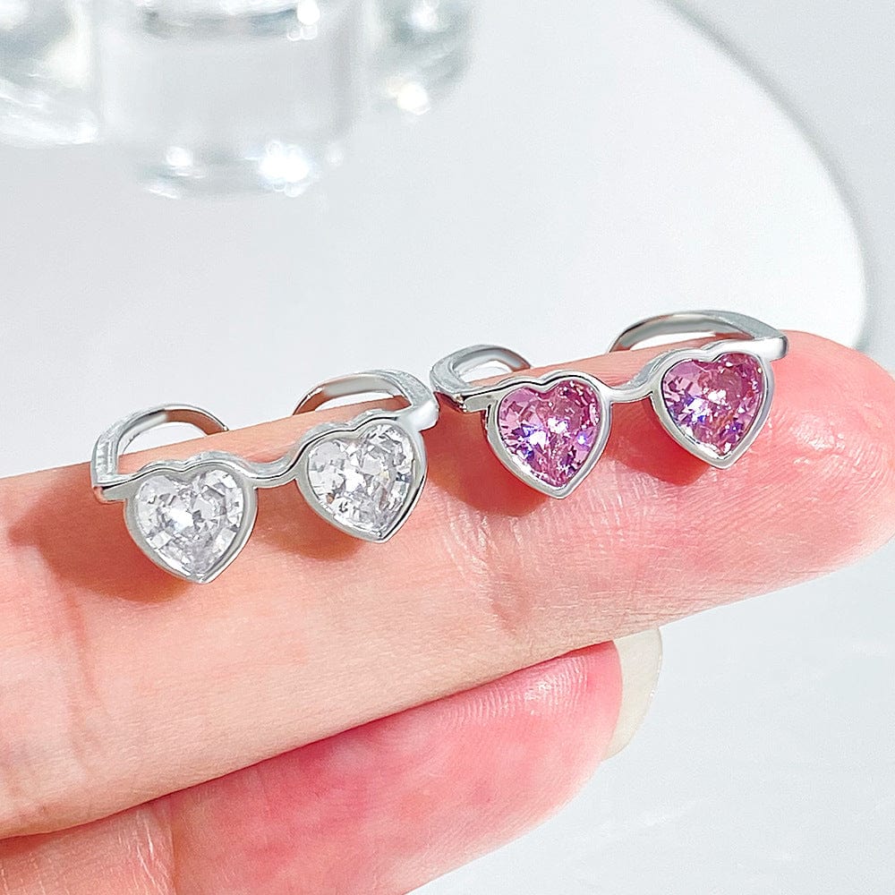 Heart Sunglasses Crystal Love Ring