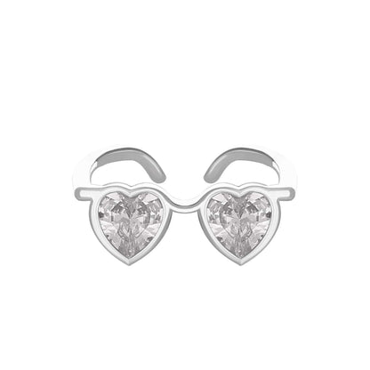 Heart Sunglasses Crystal Love Ring