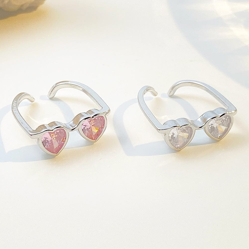 Heart Sunglasses Crystal Love Ring