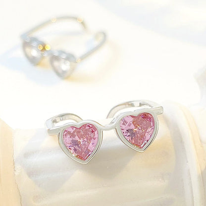 Heart Sunglasses Crystal Love Ring