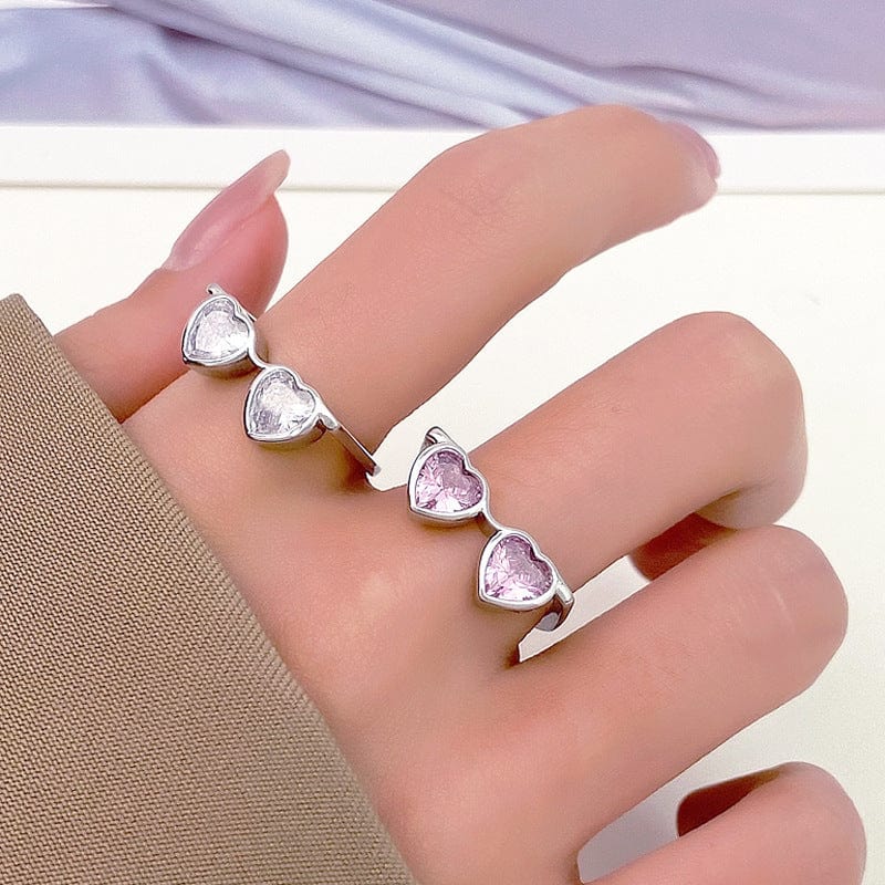 Heart Sunglasses Crystal Love Ring