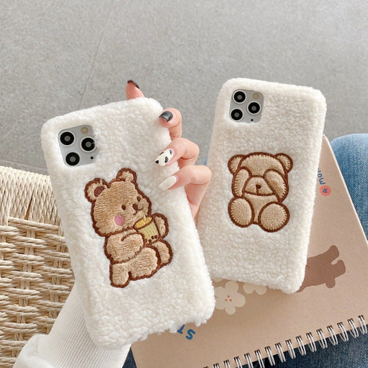 Cute Bear Plush iPhone Case