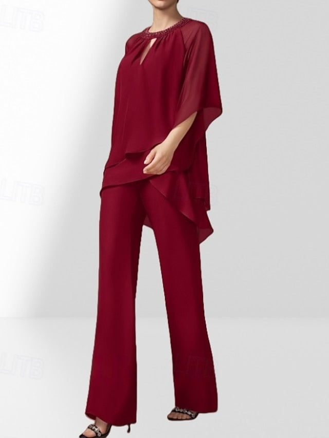 Piece of Two Pantsuit the Bride Dress Wedding Mother Guest
