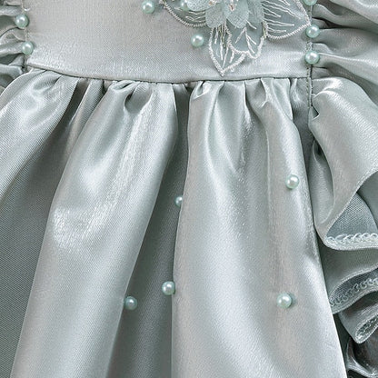 Sleeveless Dress Girls' Wedding Toddler Party Floral