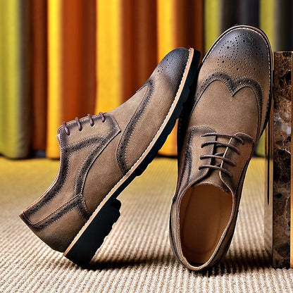 Shoes – Lace-Up Derby Brogue Men's Brown Vintage