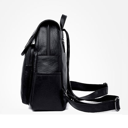 Faux Backpack Leather with Women's Burgundy Flap Closure