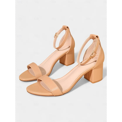 Sandals with Glitter Heel Ankle Stylish Block Women's Gold