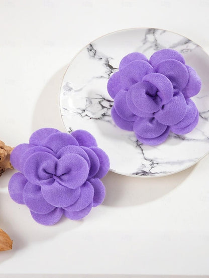 Statement - Flower Floral Oversized Women's Drop Earrings