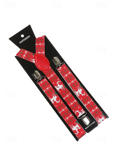Snowman Men's Christmas with Suspenders