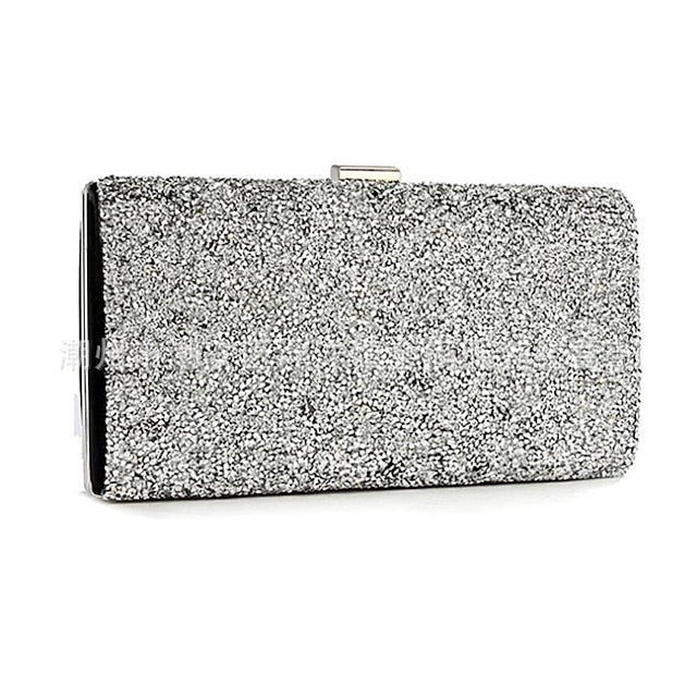 Glitter Clutch Silver Women's