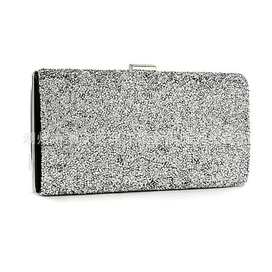 Glitter Clutch Silver Women's
