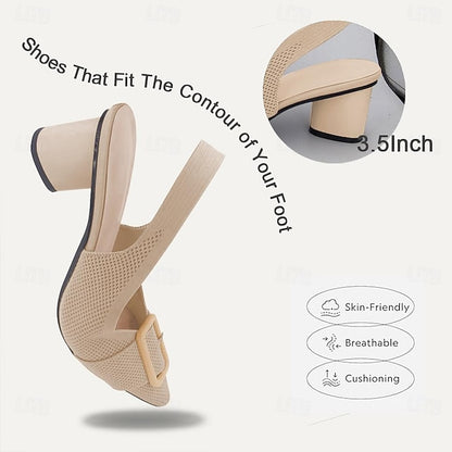 Plus Size Outdoor Flyknit Women's Shoes Heels Wedding