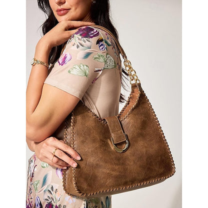 Hobo Bag with Chain – Leather Strap Vintage Women's Large