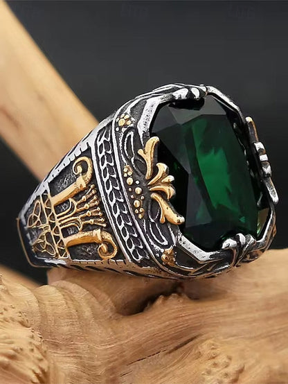 Men's Alloy Gemstone Ring