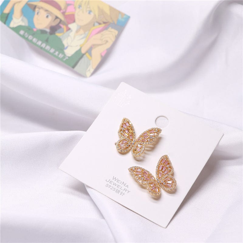 Butterfly Earposts Stud Earrings