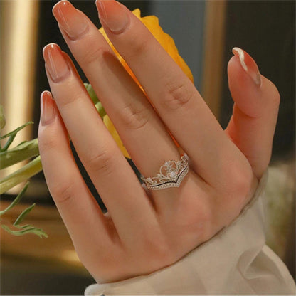 Stackable Silver Crown Ring Set