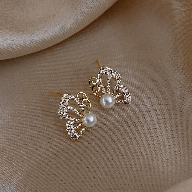 Pearl Butterfly Earrings