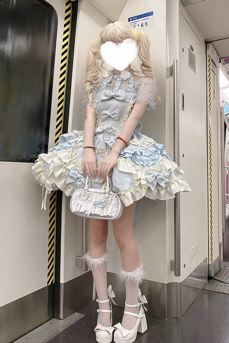Heart of Butterfly Embroidery Ruffle Ballet Lolita JSK Set