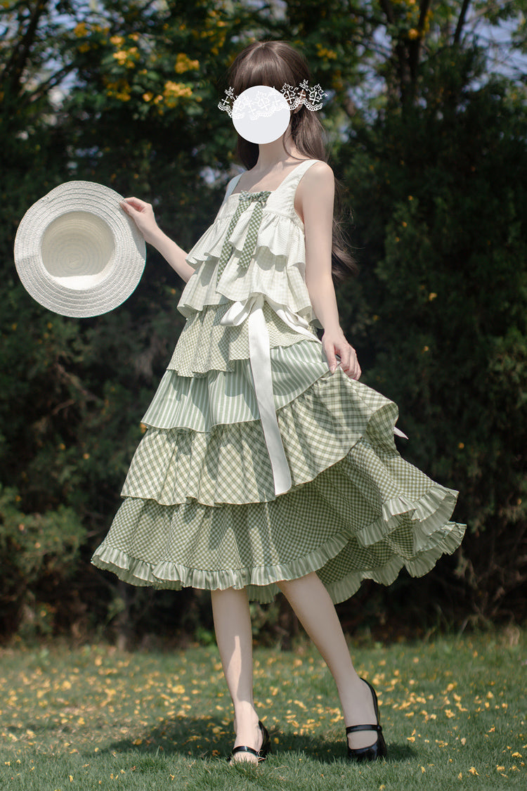 Emerald Forest Multi-Layered Ruffle Holiday Sweet JSK Dress