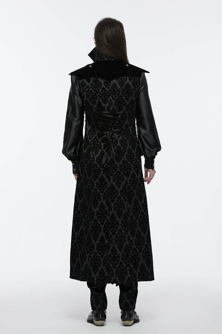 No-Sleeve Floral Lace-Up Men's Gothic Waistcoat