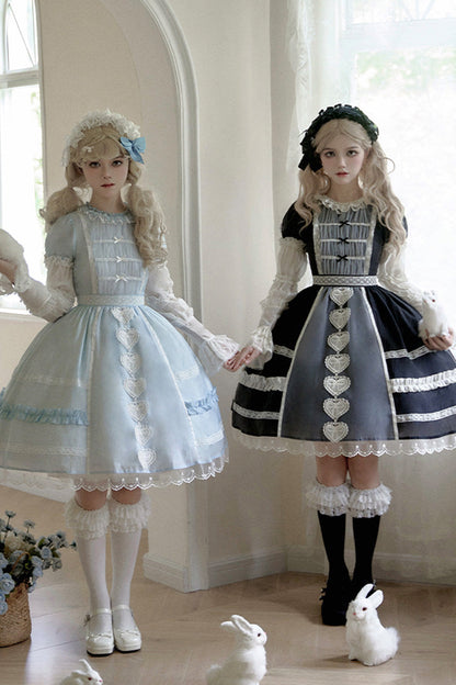 Princess-Style JSK Dress with Bowknot Cardigan and Short Sleeves in Two Colors - RoyalSweet