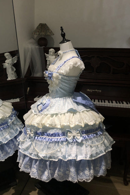 Falling Sakura Ruffle Hanayome Bow Lace Plus Size Princess JSK