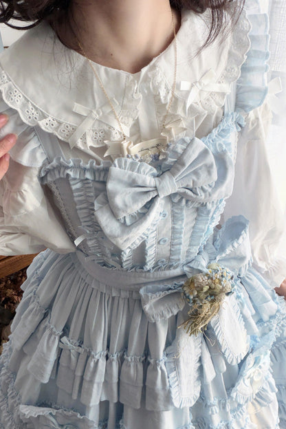 Heart In Love Ruffle Bow Sweet Lolita Jumper Dress