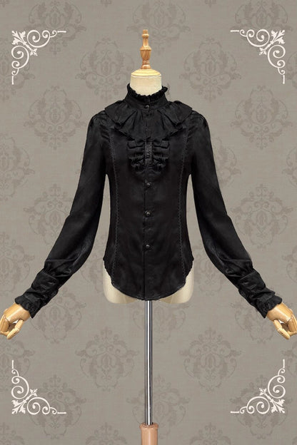 Stand Collar Long Sleeve Sweet Vintage Lolita Blouse in Moonlight Song