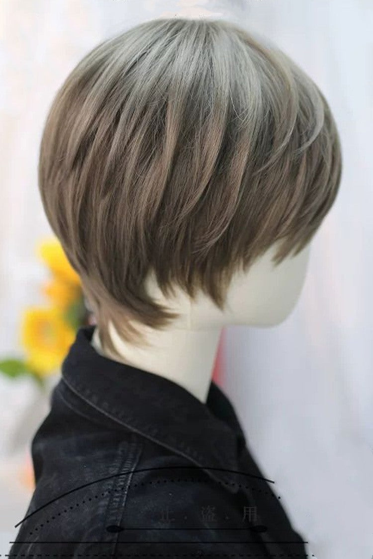 Androgynous Short Lolita Wig in Misty Mint Beige Brown