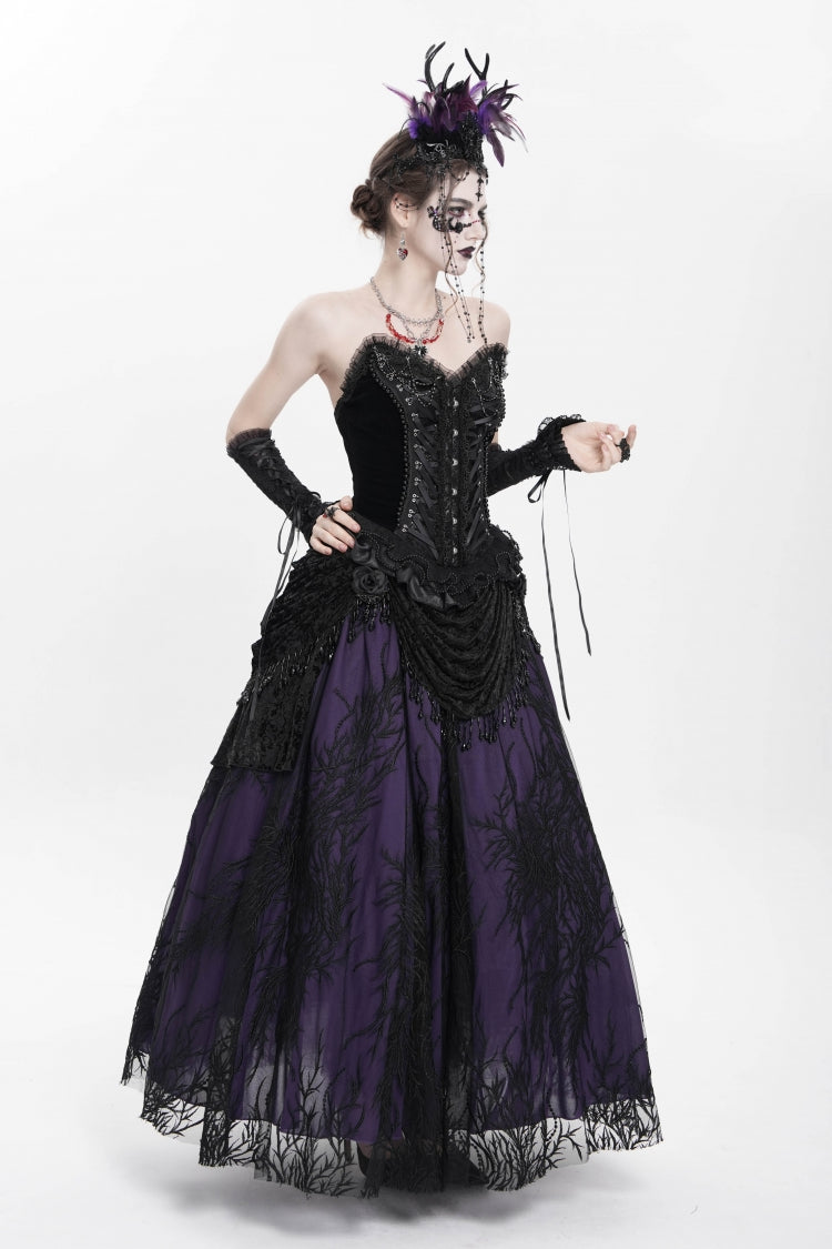 Victorian Beaded Lace Overbust Corset