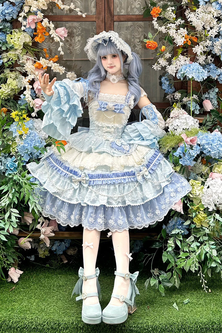 Falling Sakura Ruffle Hanayome Bow Lace Plus Size Princess JSK