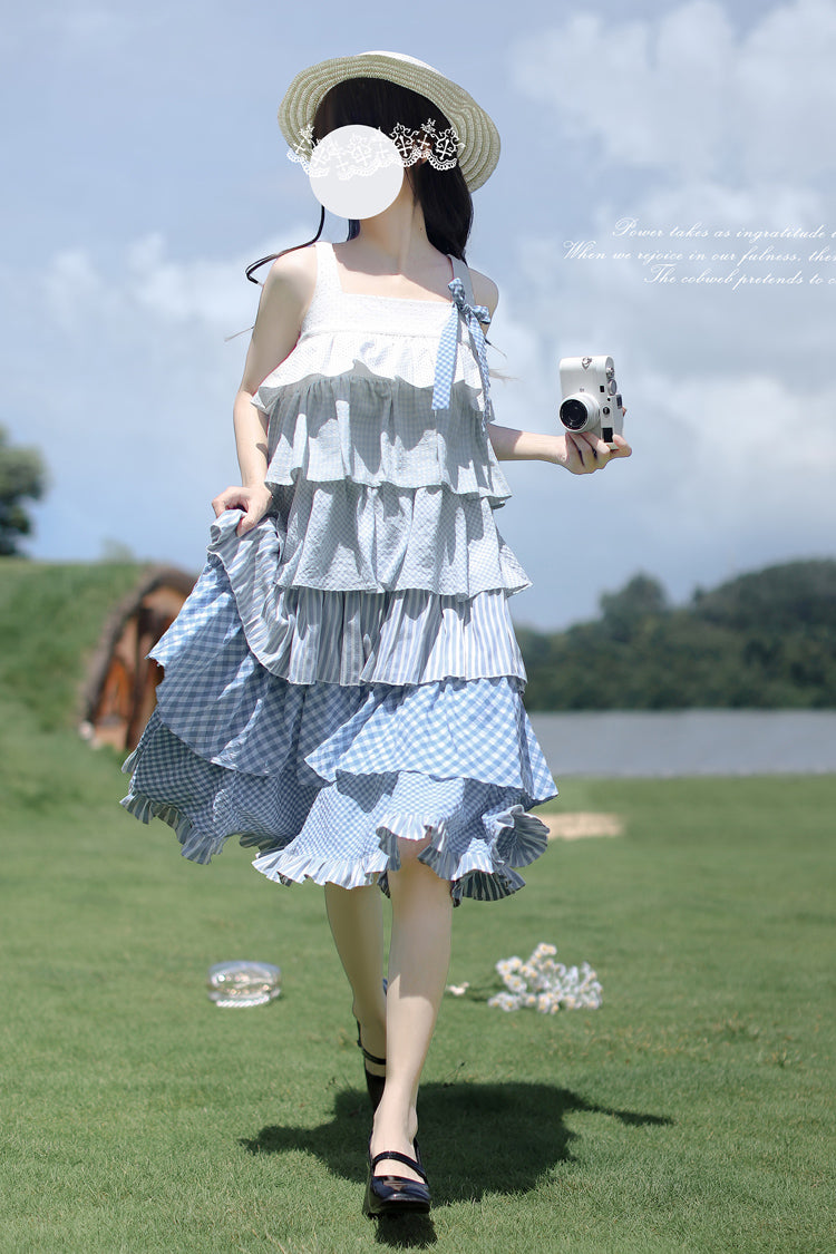 Go To The Beach Ruffle Print Holiday Sweet Lolita JSK