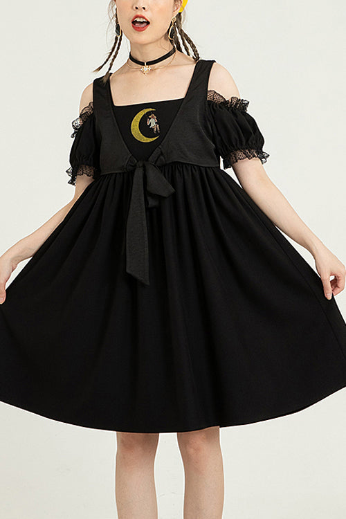 Reversible High-Waist Short-Sleeve Sweet Lolita Dress