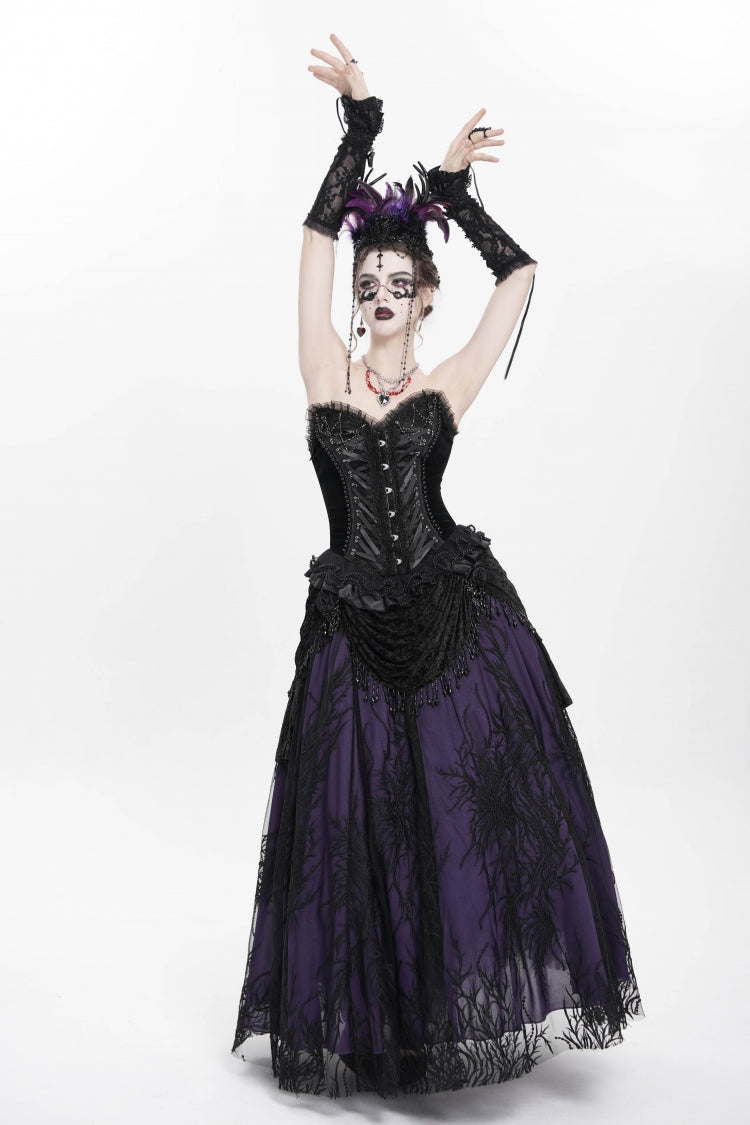 Victorian Beaded Lace Overbust Corset