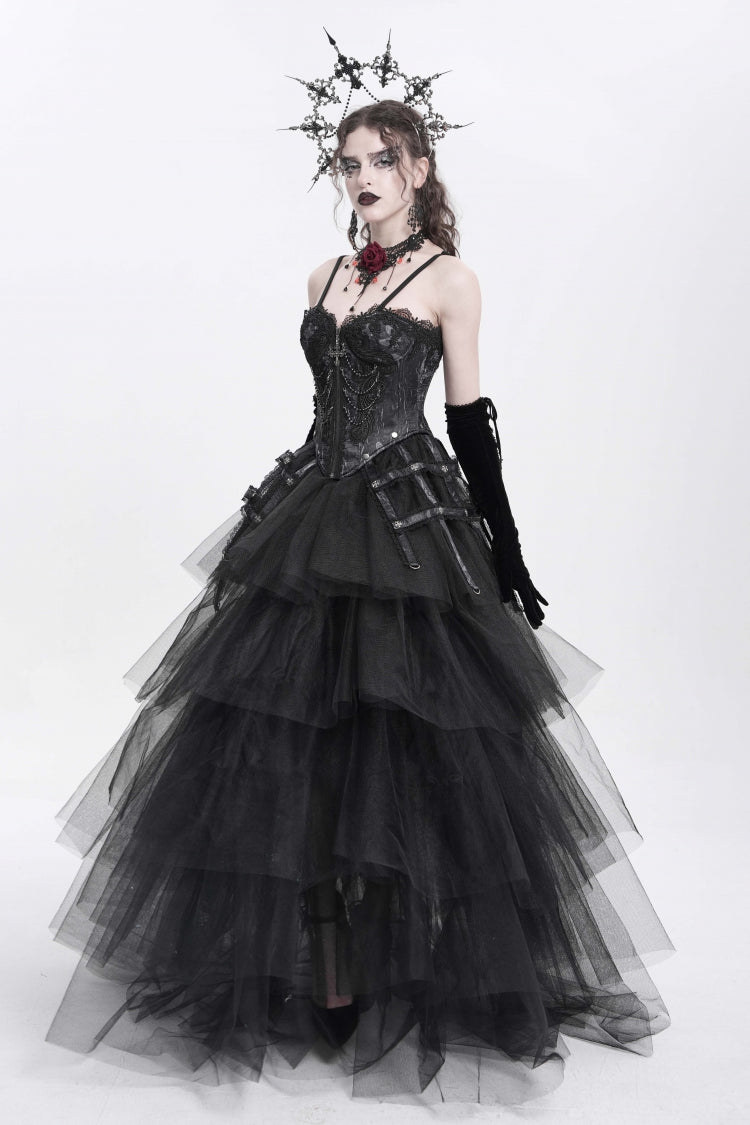 No-Sleeve Embroidery Chain Gothic Waistcoat