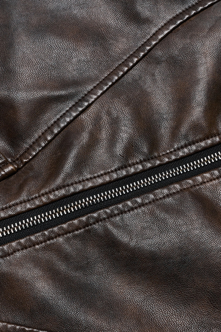 Side Zipper Faux Leather Steampunk Skirt with Buckle - Two Colors