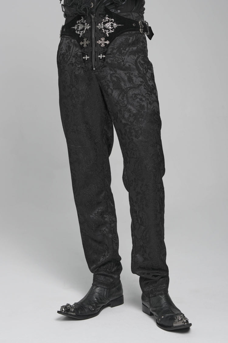 Lace-Up Buckled Zippered Gothic Pants for Men